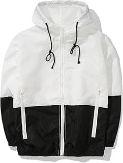 Men's Lightweight Windbreaker Jacket Casual Zip Up Jackets With Hooded
