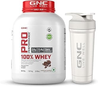 GNC Pro Performance 100% Whey Protein | 4 lbs | Muscle Growth | Muscle Recovery | DigeZyme® For Easy Digestion | Informed Choice Certified | 24g Protein | 5.5g BCAA | Chocolate Supreme | 1.81 kg
