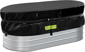 8Ft Stock Tank Pool Cover, Cold Plunge Water Trough Insulated Cover for Horse Trough Cold Plunge Ice Bath Tub Covers 2 x 3 x 8 Foot Polar Protector Stock Tank Pool Liner Hot Tub Kit Water Proof Oval