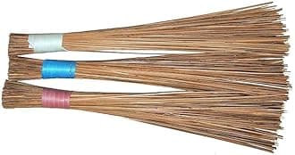 ARYANSH SHOPPE Garden, Outdoor Cleaning Natural and Pure Bamboo Seek Coconut Jhadu/Brooms (2)