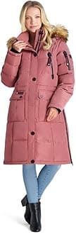 CANADA WEATHER GEARPuffer Coat for Women- Long Faux Fur Insulated Winter Jacket