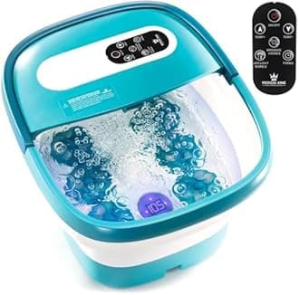 Medical king Foot Spa with Heat and Massage Electric Rotary Includes A Remote Control, A Pumice Stone, Bubbles - Motorized Shiatsu Massage Balls