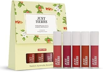 Herb Enriched Matte Liquid Lipstick | Set of 5 | Liquid Lipstick for Women | Deeps & Reds Shade | Hydrating & Lightweight | Ashwagandha & Brahmi - 1ml x 5u