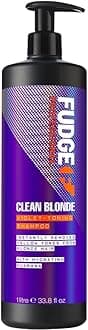 Fudge Professional Original Clean Blonde Shampoo, Bulk Size, Purple Toning for Blonde Hair, 1 Litre