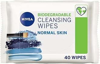 3in1 Refreshing Cleansing Wipes Normal Skin and Combination Skin (40 Wipes), Plant-Based Makeup Remover Face Wipes, Gentle Yet Effective Makeup Removal