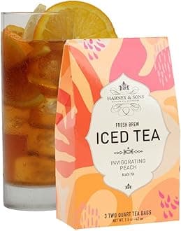 Harney & Sons Fresh Brew Peach Iced Tea Pack of 3 - Makes 6 Quarts Iced Tea