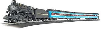 Bachmann Trains - North Pole Express Ready To Run Electric Train Set - HO Scale,Black Cyan