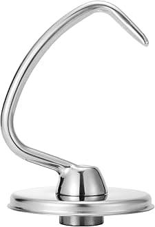 Stainless Steel Dough Hook for KitchenAid 4.5/5 Quart Tilt-Head Stand Mixer, Fit for Classic, Classic Plus and Artisan Serie K45SS, KSM75, KSM90, KSM95, KSM150, Heavy Duty and Dishwasher Safe