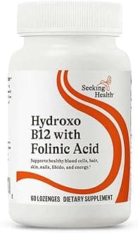 Seeking Health Hydroxo B12 with Folinic Acid - Supplement with Non-Methylated Form of Folate - Vitamin B12 Complex for Heart Health Support - 60 Lozenges