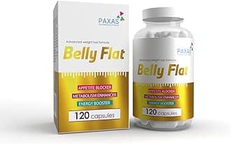PAXAS Belly Flat I 120 Capsules I Weight Loss I Appetite Blocker I Metabolism-Energy Booster I Sugar Control I Glucomannan I Choline I Garconia Cambogia I Vitamins