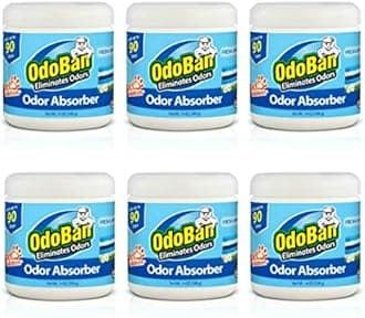 OdoBan Solid Odor Absorber Eliminator for Home and Small Spaces, Fresh Linen Scent, 14 Ounces Each, 6-Pack