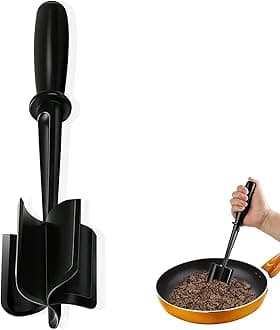 Meat Chopper, Hamburger Chopper, Potato Masher - Professional Multifunctional Heat Resistant Nylon Ground Beef Grinder Kitchen Tools and Gadgets, Safe for Non-Stick Cookware