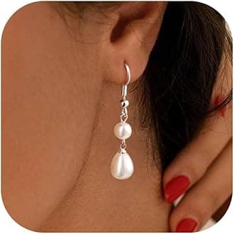 CHESKY Christmas Gifts Pearl Earrings for Women, Dainty 14K Gold Plated/Silver Plated Drop Quality Handpicked AAA+ Freshwater Cultured Round Pearls Dangle Earrings Wedding Jewelry for Women Gifts