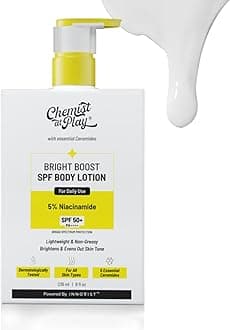 Chemist at Play Bright Boost SPF Body Lotion With 5% Niacinamide & SPF 50+ PA++++ 24 hours Moisturization Lightweight & Non-Greasy Formula 236ml
