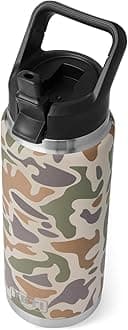 YETI Rambler 26 oz Bottle, Vacuum Insulated, Stainless Steel with Straw Cap, Tan Camo