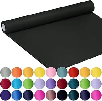SMART&CASUAL Black Wrapping Paper 17.8" x 760" (63') Kraft Craft Paper Roll for Gift Bulletin Board Bouquet Flower Kids Art Packing Parcel Table Covering 80GSM 55LB (Black, 17.8" x 63')