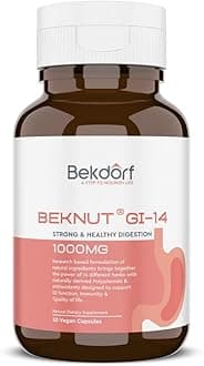 Beknut GI-14 – Clinically Proven Natural Relief for Gas, Acidity, Bloating, Heartburn & Acid Reflux | 100% Safe, Effective, Non-GMO, Chemical-Free & Vegetarian Friendly (30 Veg Capsules)
