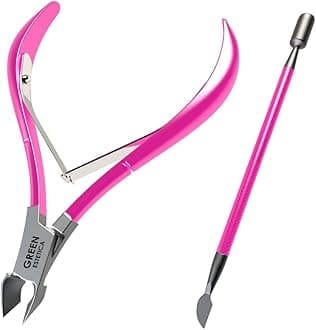 Cuticle Trimmer Professional Stainless Steel Cuticle Cutter Cuticle Remover with Sharp Blades and Double Spring Cuticle Nippers and Clippers for Nail Care – Pedicure Manicure Nail Tools (Pink)