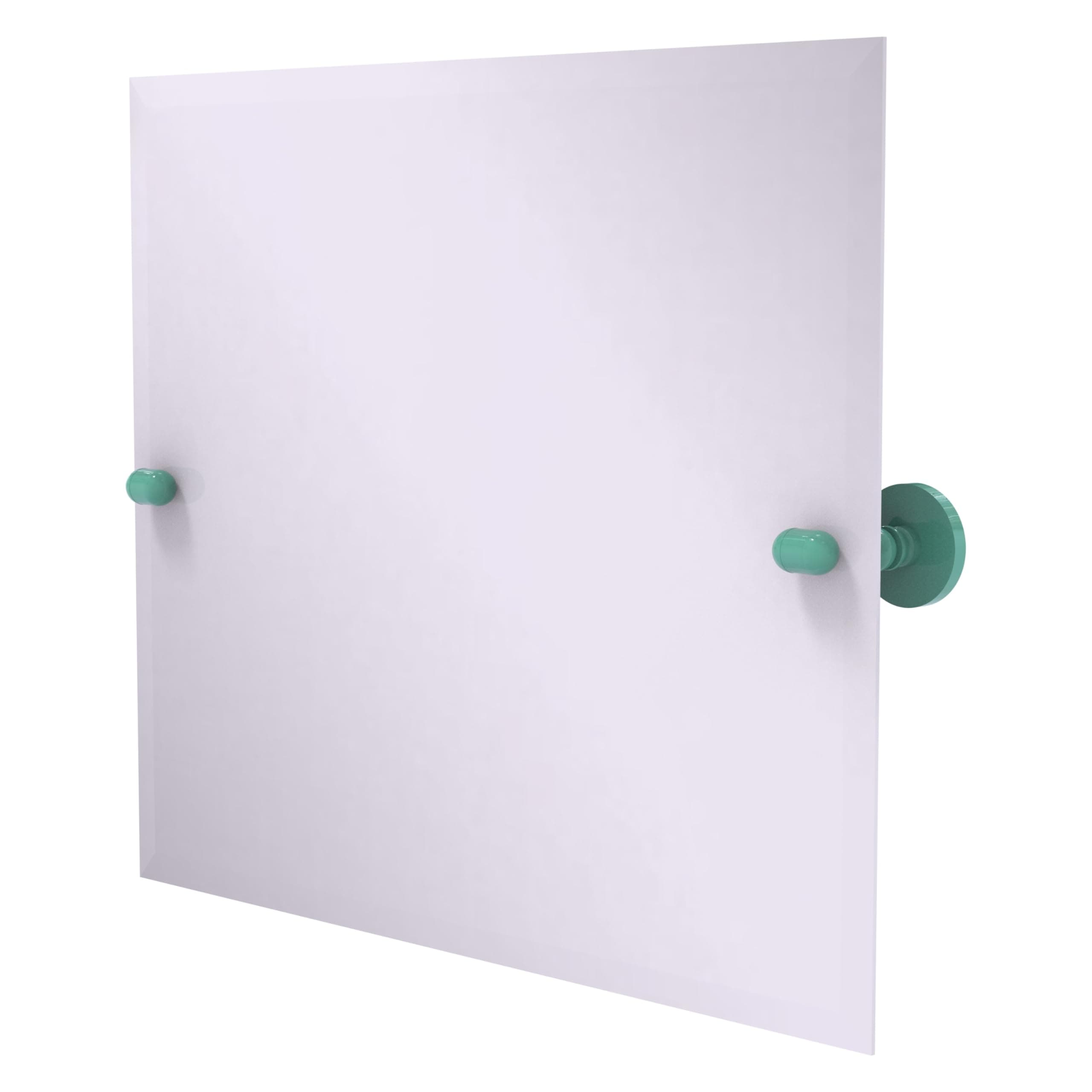 Allied Brass TA-93-SFG Frameless Landscape Rectangular Tilt Mirror with Beveled Edge, Sea Foam Green