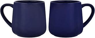 Bosmarlin Glossy Ceramic Coffee Mugs Set of 2, Tea Cup for Office and Home, 18 oz, Suitable for Dishwasher and Microwave(Royal Blue, 2)