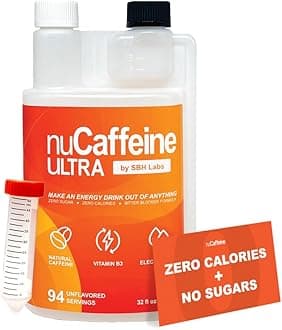nuCaffeine Ultra | 94 Servings | Caffeine from Coffee Beans + Vitamin B3 + Electrolytes | Includes Handy to-go Tube | Transform Any Drink into an Energy Drink! | No Carbs, No Sugars, No Calories