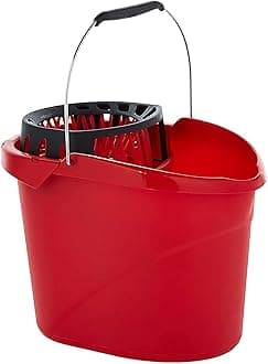 Vileda Supermocio Bucket With Torsion Wringer, Durable, Red, 26 x 37.5 x 26.5 Cm