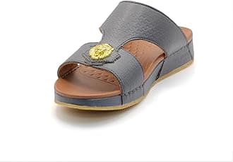 1018 Arabic Sandals for Men - Traditional Leather Men Sandals - Anti Slippery Mens Sandals - Open-Toe Leather Sandals for Men