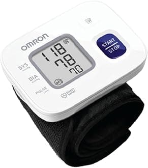 Omron HEM 6161 Fully Automatic Wrist Blood Pressure Monitor with Intellisense Technology, Cuff Wrapping Guide and Irregular Heartbeat Detection for Most Accurate Measurement (White)