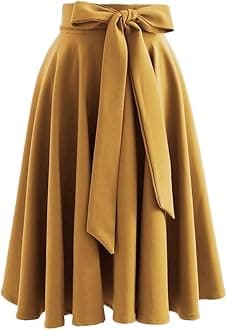 JANAK Creation Women's Knee Length Poly Crepe Skirt