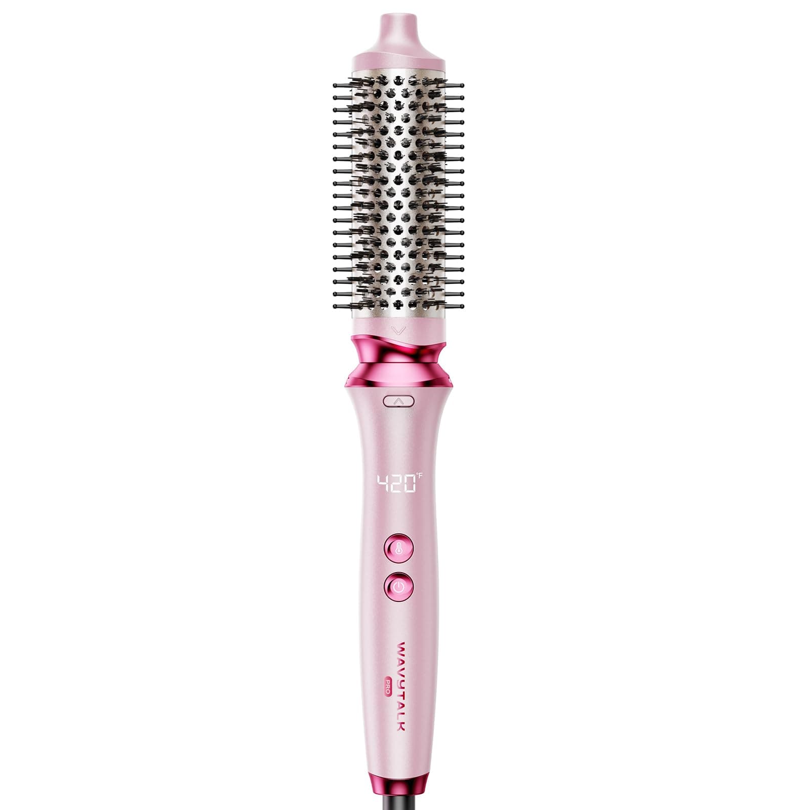 Thermal Brush, Wavytalk Heatwave Pro 1.5" Ionic Thermal Brush with Bilateral Ionic Outlet for Less Damage, One-Step Shiny Blowout Look, Pink