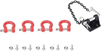 RC Crawler Tow Hook, Metal RC Tow Hook Buckle Tow Chain 1/10 Scale Trailer Hook for SCX10 Car Remote Control Upgrade Part