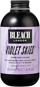 Bleach London Violet Skies Colour - Semi-Permanent Hair Colour, Bright True Pink, Vegan, Cruelty Free, Vibrant Temporary Hair Colour Cream, 150 ml