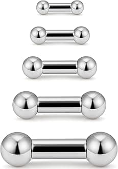 16G 14G 12G 8G 6G 4G 2G Tongue Rings Nipple Piercings Pa Ring 316L Surgical Stainless Steel Internally Threaded Straight Barbells prince albert Piercing Jewelry Stretching Kit 12mm-16mm