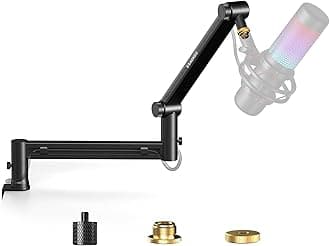 Microphone Arm,Aokeo AK-58 Desk Low Profile Adjustable Mic Boom Arm Stand,Suitable For Blue Yeti,Snowball iCE, HyperX QuadCast,SoloCast,Elgato Wave,Etc
