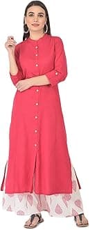 Pistaa'sWomen's Cotton Solid Readymade Salwar Suit Set