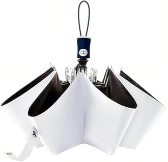 FDJASGY Sun Umbrella Compact Folding Travel Umbrella Auto Open and Close for Windproof, Rainproof & 99.9% UV Protection Parasol with Black Anti-UV Coating