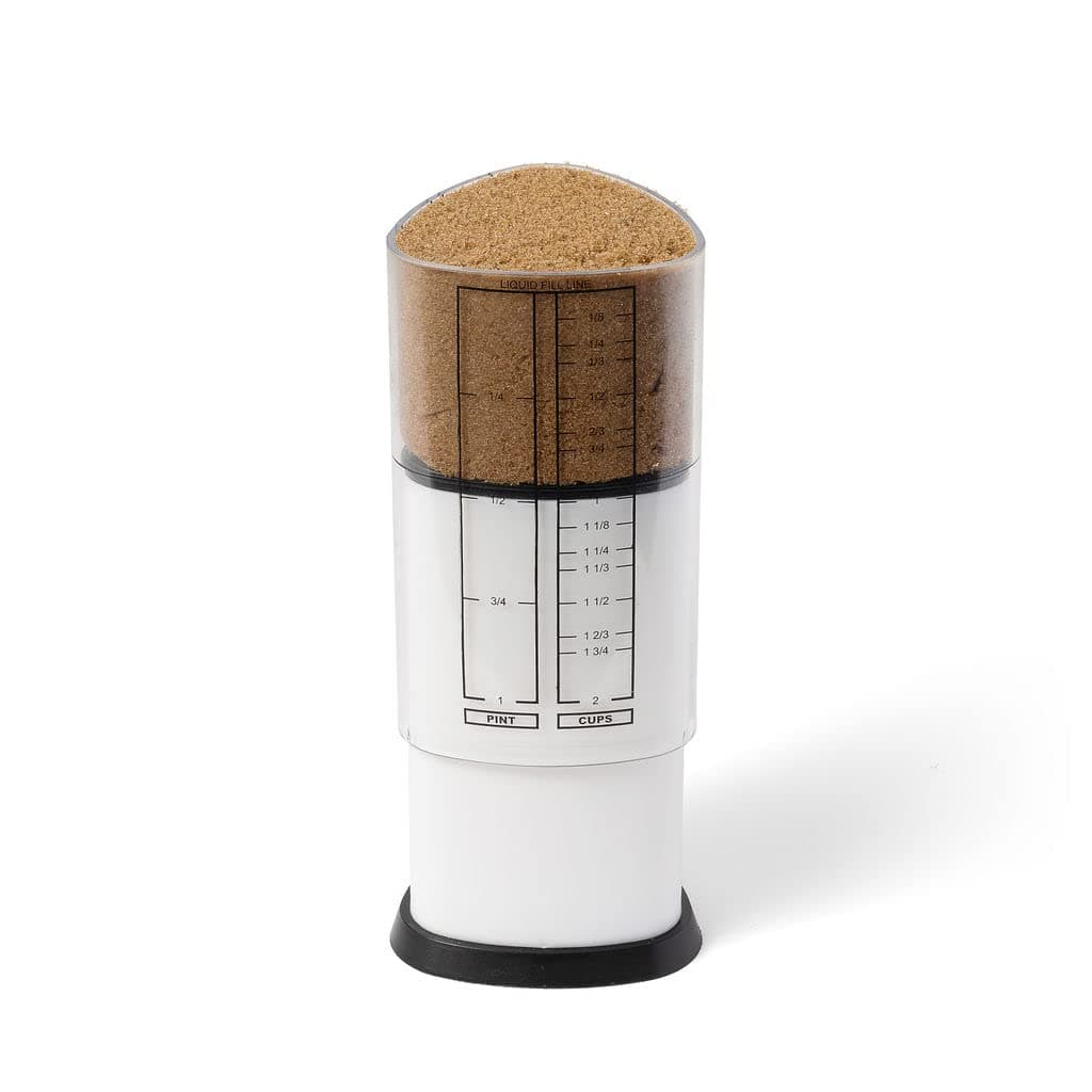 KitchenArt 2 Cup Tri Adjust A-Cup, Easy Pour Measuring Cup, 3.25x3.25x6", Black/White