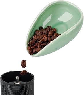 watchget Coffee Bean Cup Ceramic Coffee Bean Measuring Cup Pottery Measuring Tray Coffee Powder Container Blue