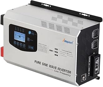 Ampinvt 3000W Peak 9000W Pure Sine Wave Power Inverter Charger,DC 12V to 120V AC for Home RV Camper with LCD Display,Low Frequency Power Inverter