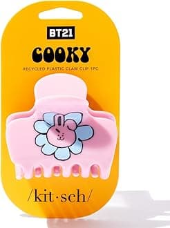 BT21 Recycled Plastic Puffy Medium Hair Clips for Women, Medium Claw Clip for Thin & Thick Hair | Ideal Gifts for Women - COOKY, 1pc