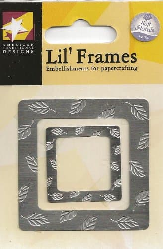 Silver Leaf Frame Metal Lil' Frames for Scrapbooking (LC0038)