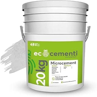 Microcement Continuous Coating for Walls and Floors - Versatile, Durable, and Elegant Surface for Home and Office Renovations (Blanco Natural White, 44.09 lb)
