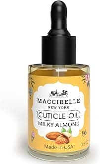 Maccibelle Cuticle Oil Almond Oil 0.5 oz - For Dry Nail Cracked Cuticles (Milky Almond 0.5 Fl Oz)