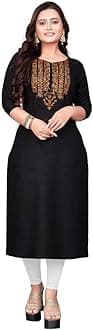 Raghav Silk Cotton Blend Straight Embroidery Kurti for Women
