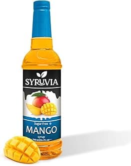 Syruvia Sugar-Free Mango Syrup - 25.4 fl oz. Premium Coffee Flavoring Syrup. 0 Calories, Kosher, and Gluten-Free. Ideal for Drinks, Sodas, Shakes, Desserts, and More.