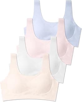 - Training Bras for Girls 10-16 Sports Seamless Bra with Removable Padding Bras