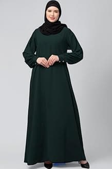 Muslim Closet� Women's Inner Abaya Dress With Cuff Sleeves And Side Pocket Made in Nida Matte Fabric