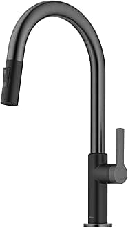 Oletto High-Arc Single Handle Pull-Down Kitchen Sink Faucets in Spot Free Black Stainless Steel, Kitchen Faucets with Pull Down Sprayer, KPF-2820MBSFSB