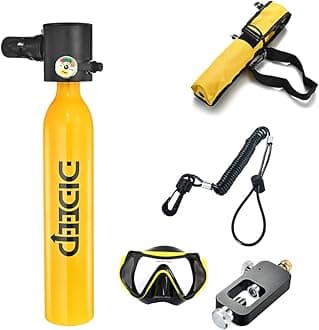 Dive Portable lungswith Dot Certified Reusable Diving Tank Kit 0.5L Capacity Mini Scuba Diving Tanks That Support 5-10 Minutes of Underwater Breathing Dive Portable Lungs for Diving