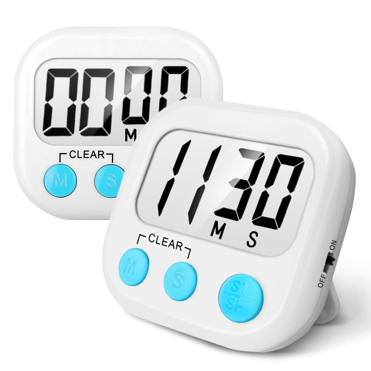 Digital Kitchen Timer for Cooking Big Digits Loud Alarm Magnetic Backi...